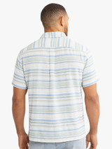 Fair Harbor Men's Oasis Textured Shirt Marina Stripe back view