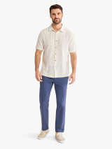 Fair Harbor Men's Oasis Textured Shirt Shell Stripe angled view