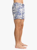 Fair Harbor Men's 5" Bungalow Trunks Silver Palms front view