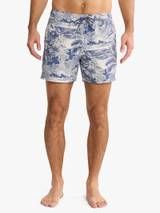 Fair Harbor Men's 5" Bungalow Trunks Silver Palms detail view