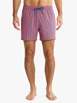 Fair Harbor Men's 5" Bungalow Trunks Cobalt Suns detail view