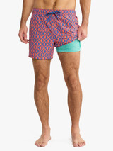 Fair Harbor Men's 5" Bungalow Trunks Cobalt Suns side view