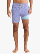 Fair Harbor Men's 7" Bayberry Trunks - Light Blue Seersucker