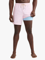 Fair Harbor Men's 7" Bayberry Trunks Pink Seersucker front view