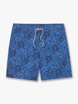 Fair Harbor Men's 7" Bayberry Trunks Island Blue Leaves front view