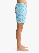 Fair Harbor Men's 7" Bayberry Trunks Aqua Waters side view