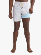 Fair Harbor Men's 7" Bayberry Trunks Grey Seersucker side view