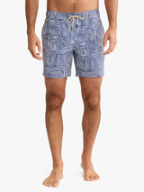 Fair Harbor Men's 7" Bayberry Trunks Navy Wavy Sands front view