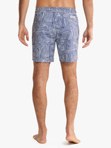 Fair Harbor Men's 7" Bayberry Trunks Navy Wavy Sands back view