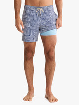 Fair Harbor Men's 7" Bayberry Trunks Navy Wavy Sands detail view