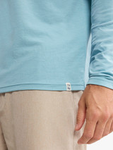 Fair Harbor Men's SeaBreeze Hoodie in Bay Blue pocket detail