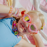 Bling2o Girls' Sprinkle Heart Swim Googles in Sugar Coated Sweetheart angled view