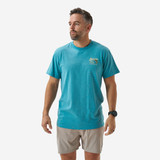 Burlebo Men's Baits and Rigs Tee in Heather Cyan front view
