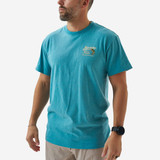 Burlebo Men's Baits and Rigs Tee in Heather Cyan model wear