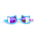 Bling2o Girls' Flexi Feline Swim Goggles in Pouncy Blue front view