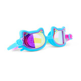 Bling2o Girls' Flexi Feline Swim Goggles in Pouncy Blue side view