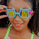 Bling2o Girls' Flexi Feline Swim Goggles in Pouncy Blue