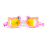 Bling2o Girls' Flexi Feline Swim Goggles in Plush Paw Pink front view