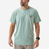 Burlebo Men's Field Companion Tee in Heather Sage model wear