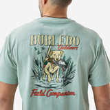 Burlebo Men's Field Companion Tee in Heather Sage back view