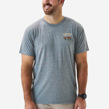 Burlebo Men's Cattle Ranch Tee in Dark Heather Grey front view