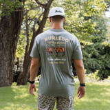 Burlebo Men's Cattle Ranch Tee in Dark Heather Grey detail view