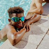 Bling2o Boys' Streamline Swim Goggles in Current Green detail view
