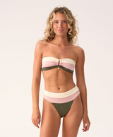 PQ Swim Women's Olive Banded Bikini Bottom front view