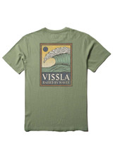 Vissla Men's Peaky Short Sleeve Tee in Sage back view