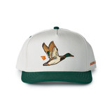 The Burlebo Flying Duck Snapback Hat in Cream and Green