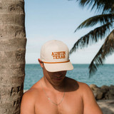 Burlebo Austin Texas Snapback Hat White and Orange lifestyle