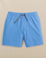 Southern Tide Boys' Pop Lock & Dock It Maritime Swim Trunks Blue Stream detail view