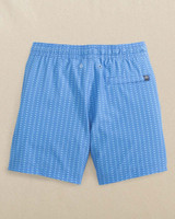 Southern Tide Boys' Pop Lock & Dock It Maritime Swim Trunks Blue Stream front view