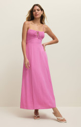 Z Supply Women's Granada Airy Gauze Maxi Dress in Spanish Rose full body