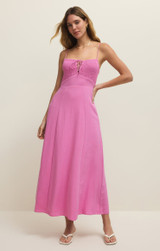 Z Supply Women's Granada Airy Gauze Maxi Dress in Spanish Rose front view
