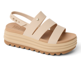 Reef Women's Water Vista Higher 2 Platform Sandals Cream front view