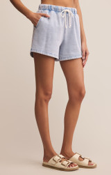 Z Supply Women's Hunter Knit Denim Shorts in Washed Indigo