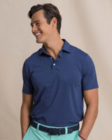 Southern Tide Men's Coastal Breeze® Heather Performance Polo in Nautical Blue