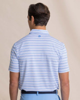 Southern Tide Men's Driver Wild Winds Stripe Polo in Blue Stream