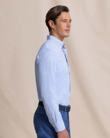 Southern Tide Men's Nassau Gingham Coastal Breeze® Sport Shirt in Ocean Channel