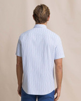 Southern Tide Men's Marina Seersucker Coastal Breeze® Short Sleeve Sport Shirt in Tropical Breeze Blue