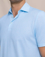 Southern Tide Men's Driver Paradise Shores Printed Polo in Tropical Breeze Blue