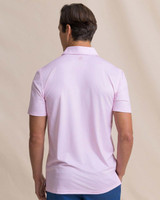 Southern Tide Men's Driver Dunes Edge Plaid Polo in Orchid Pink detail view