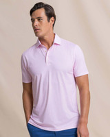 Southern Tide Men's Driver Dunes Edge Plaid Polo in Orchid Pink full view