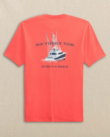 Southern Tide Men's Into the Deep Short Sleeve T-Shirt in Sunset Coral
