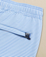 Southern Tide Men's Seersucker Stripe Maritime Swim Trunks in Blue Stream