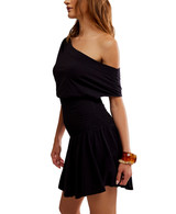 Free People Scorching Hot Mini Dress Black detail view