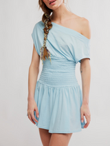Free People Scorching Hot Mini Dress Starlight Blue side view