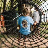 Burlebo Boys' Mallard Camo Dog Tee Heather Periwinkle front view