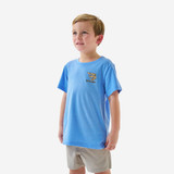 Burlebo Boys' Mallard Camo Dog Tee Heather Periwinkle back view